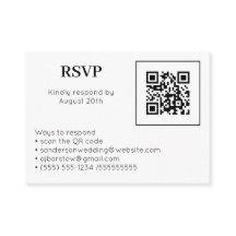 Mariage RSVP en ligne QR Code photo blanc