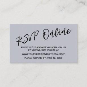 Carte D'accompagnement Mariage RSVP en ligne simple Dusty Blue Card