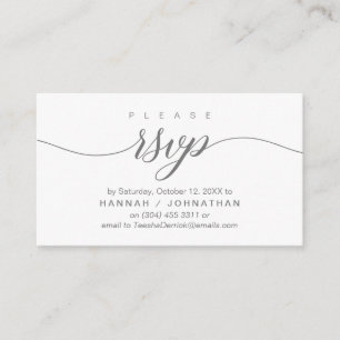 Carte D'accompagnement Mariage RSVP par téléphone ou par courriel réponse
