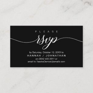 Carte D'accompagnement Mariage RSVP par téléphone ou par courriel réponse
