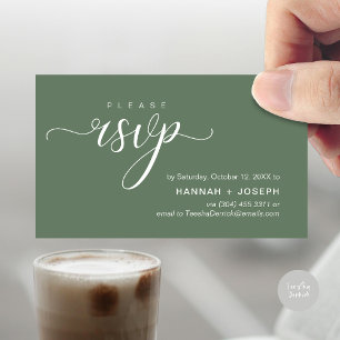 Carte D'accompagnement Mariage RSVP par téléphone ou par courriel réponse