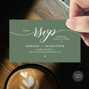 Carte D'accompagnement Mariage RSVP par téléphone ou par courriel réponse
