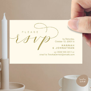 Carte D'accompagnement Mariage RSVP par téléphone ou par courriel réponse