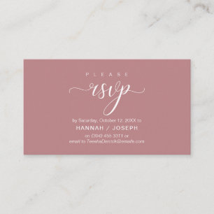 Carte D'accompagnement Mariage RSVP par téléphone ou par courriel réponse