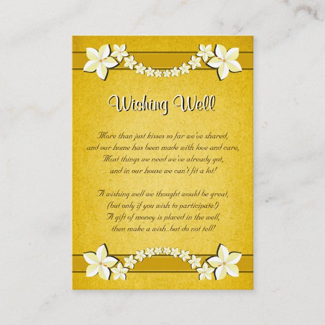 Carte D'accompagnement Mariage Rustique Floral Or Wishing well (Devant)