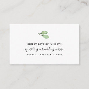 Carte D'accompagnement Mariage simple aquarelle verte RSVP en ligne