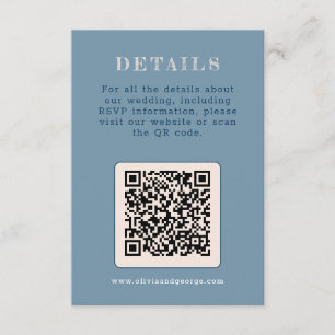 Carte D'accompagnement Mariage simple bleu foncé