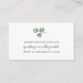 Carte D'accompagnement Mariage simple Eucalyptus RSVP boîtier en ligne