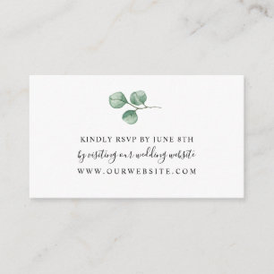 Carte D'accompagnement Mariage simple Eucalyptus RSVP boîtier en ligne