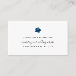 Carte D'accompagnement Mariage simple Indigo Blue Flower RSVP en ligne