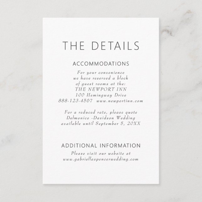 Carte D'accompagnement Mariage simple moderne Dusty violet Détails (Devant)
