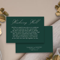 Mariage Souhaitant bien Calligraphie Emerald Green