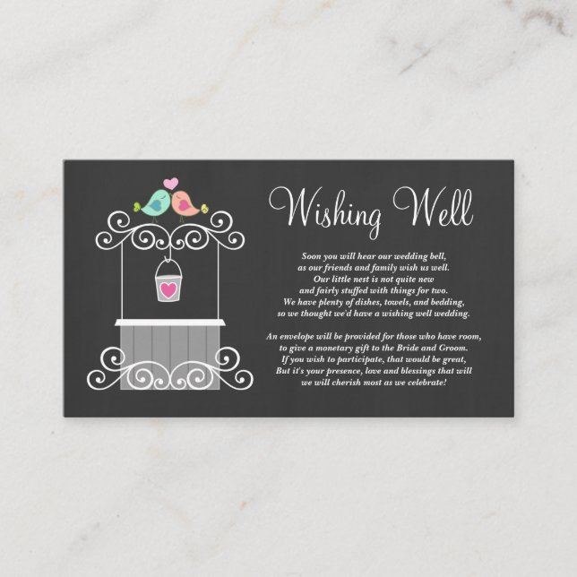 Carte D'accompagnement Mariage Souhaitant bien de mignons Inséparables (Devant)