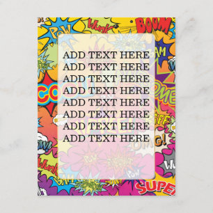 CARTE D'ACCOMPAGNEMENT MARIAGE SUPERHERO DU LIVRE COMIQUE