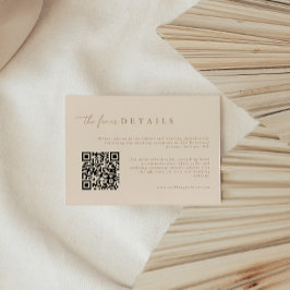Carte D'accompagnement Mariage Tan moderne Détails QR Code