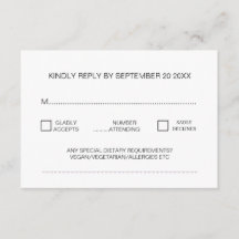 Mariage traditionnel minimal moderne RSVP