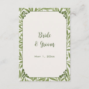 Carte D'accompagnement Mariage Vintage, Motif de feuilles de saule victor