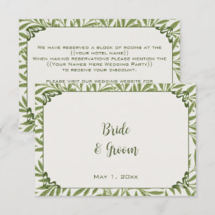 Carte D'accompagnement Mariage vintage, Victorian Willow Feuille Motif