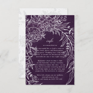 Carte D'accompagnement Mariage violet romantique à fleurs