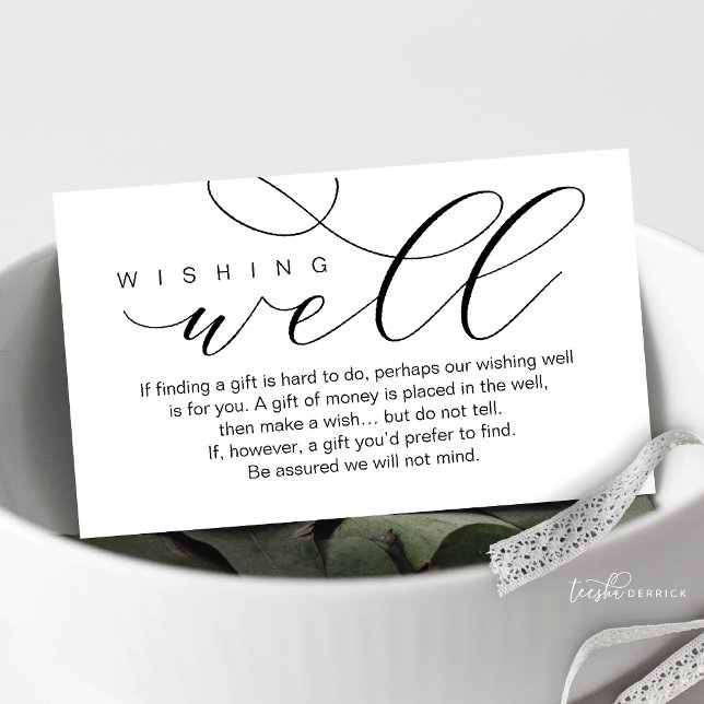 Carte D'accompagnement Mariage Wishing Well, l'élégance moderne minima (Wedding Wishing Well, Beautiful Elegance Luxury Enclosure Card)