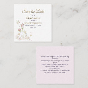 Carte D'accompagnement Mariée Rougissante en Fleur