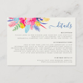 Carte D'accompagnement Marine Blue Rose Wild Rain Forest Mariage À feuill