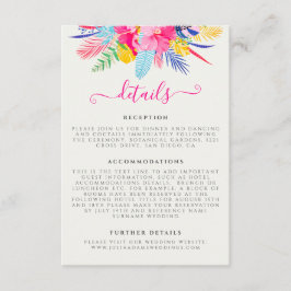 Carte D'accompagnement Marine Blue Rose Wild Rain Forest Mariage À feuill
