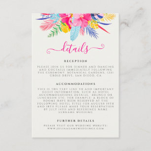 Carte D'accompagnement Marine Blue Rose Wild Rain Forest Mariage À feuill