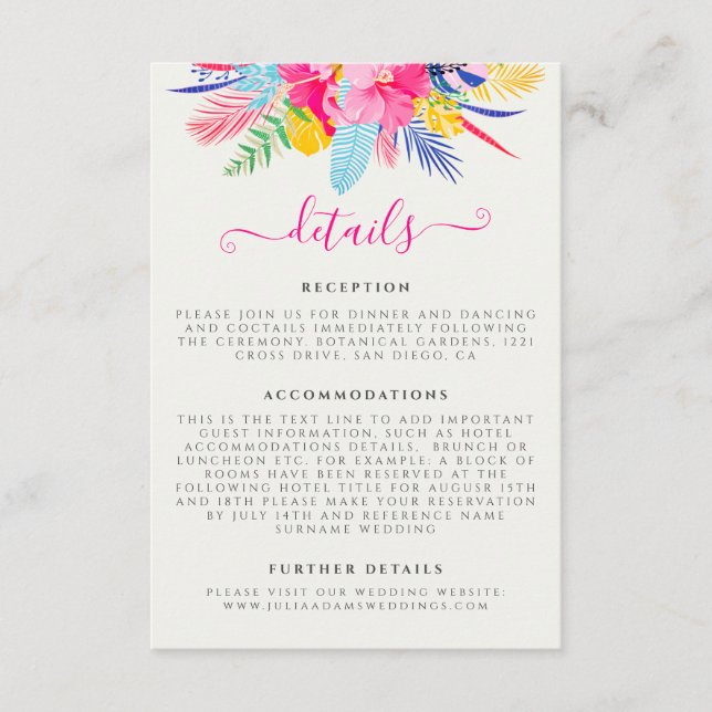 Carte D'accompagnement Marine Blue Rose Wild Rain Forest Mariage À feuill (Devant)