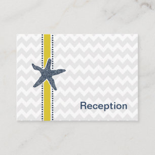 Carte D'accompagnement Marine et Jaune Starfish Beach Mariage papeterie