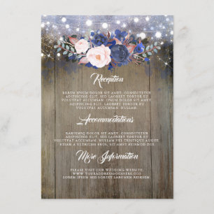 Carte D'accompagnement Marine Floral Mariage Information Invité