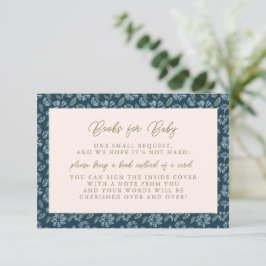 Carte D'accompagnement Marine Frost Bloom Floral Baby showers Livres pour