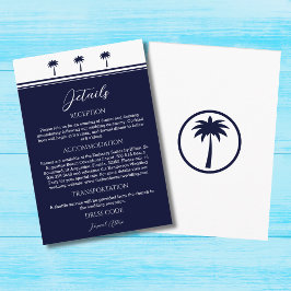 Carte D'accompagnement Marine Palm Tree Coastal Détails du Mariage