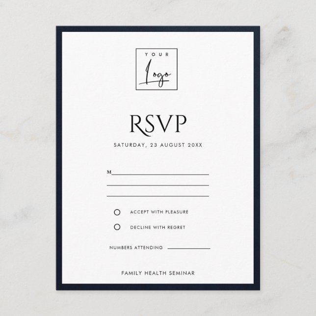 CARTE D'ACCOMPAGNEMENT MARINE & VELVET BLANC SILK VOTRE ATELIER DE LOGO R (Devant)