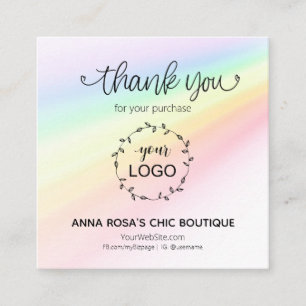 Carte D'accompagnement *~* Marque de Merci Rainbow Hearts