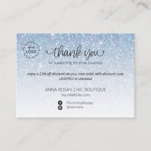 Carte D'accompagnement *~* Marque du logo du Merci de Parties scintillant