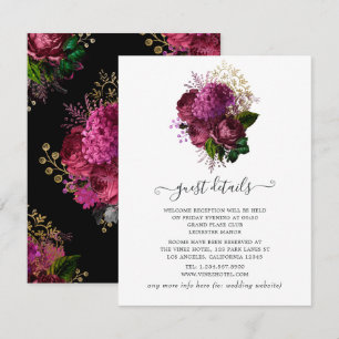 Carte D'accompagnement Marsala and Gold Floral Mariage Détails au sujet d