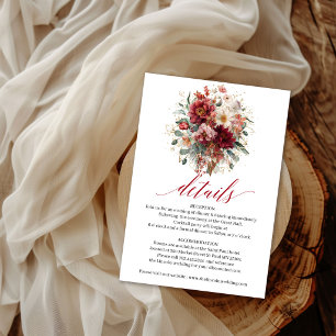 Carte D'accompagnement Marsala Bohème Automne Floral Détails d'Eucalyptus