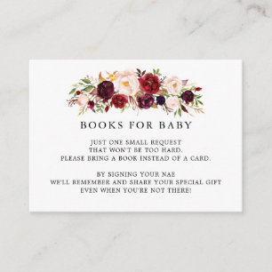 Carte D'accompagnement Marsala Bourgogne Baby shower Demande de carnet In