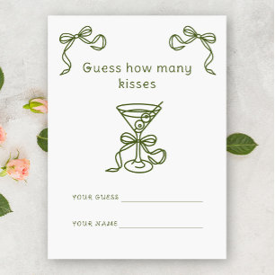 Carte D'accompagnement Martini & Bow Combien de baisers jeu de mariage