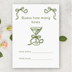 Carte D'accompagnement Martini Guess Combien d'arcs Jeux nuptiaux