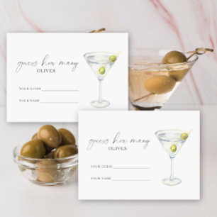 Carte D'accompagnement Martini & Mariage Combien d'olives jeu de mariée