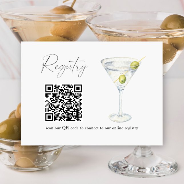 Carte D'accompagnement Martini QR code registre de douche de nuptiale (Créateur téléchargé)