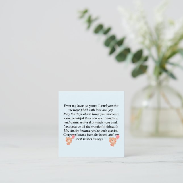Carte D'accompagnement Massage pour tous les âges (Debout devant)