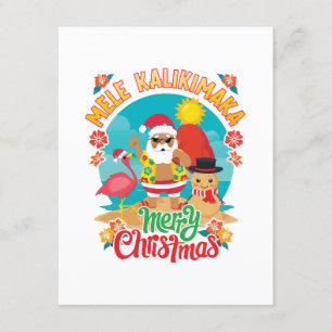 Carte D'accompagnement Mele Kalikimaka pour un Noël hawaïen brillant