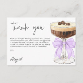 Carte D'accompagnement Merci de Fête des mariées Bow Espresso Martini