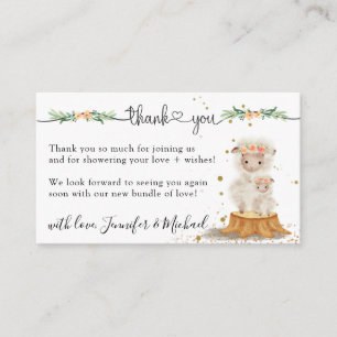 Carte D'accompagnement Merci du Baby shower du mouton d'agneau