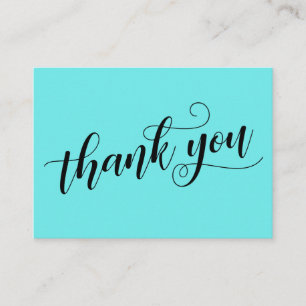 Carte D'accompagnement Merci Élégante Typographie Aqua Wedding Favoriser
