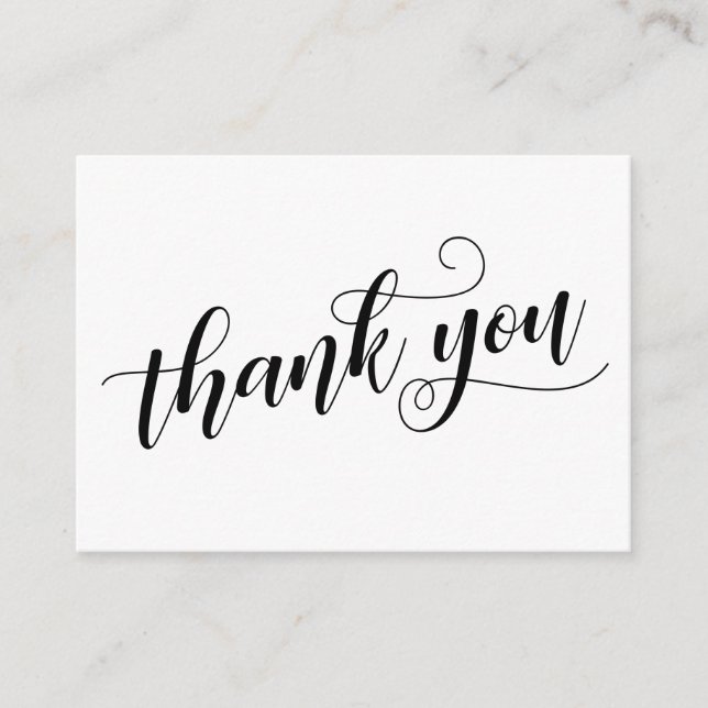 Carte D'accompagnement Merci Élégante Typographie Mariage Faveur (Devant)