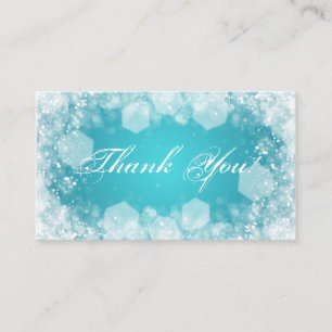 Carte D'accompagnement Merci Insérer Baby shower Nuit Étincelle Turquoi